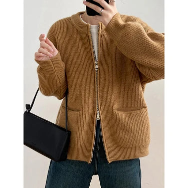 Zip-up Sweater Coat