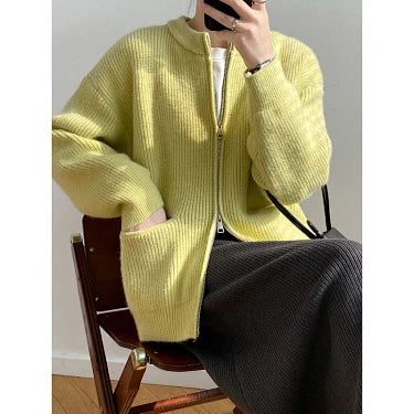 Zip-up Sweater Coat