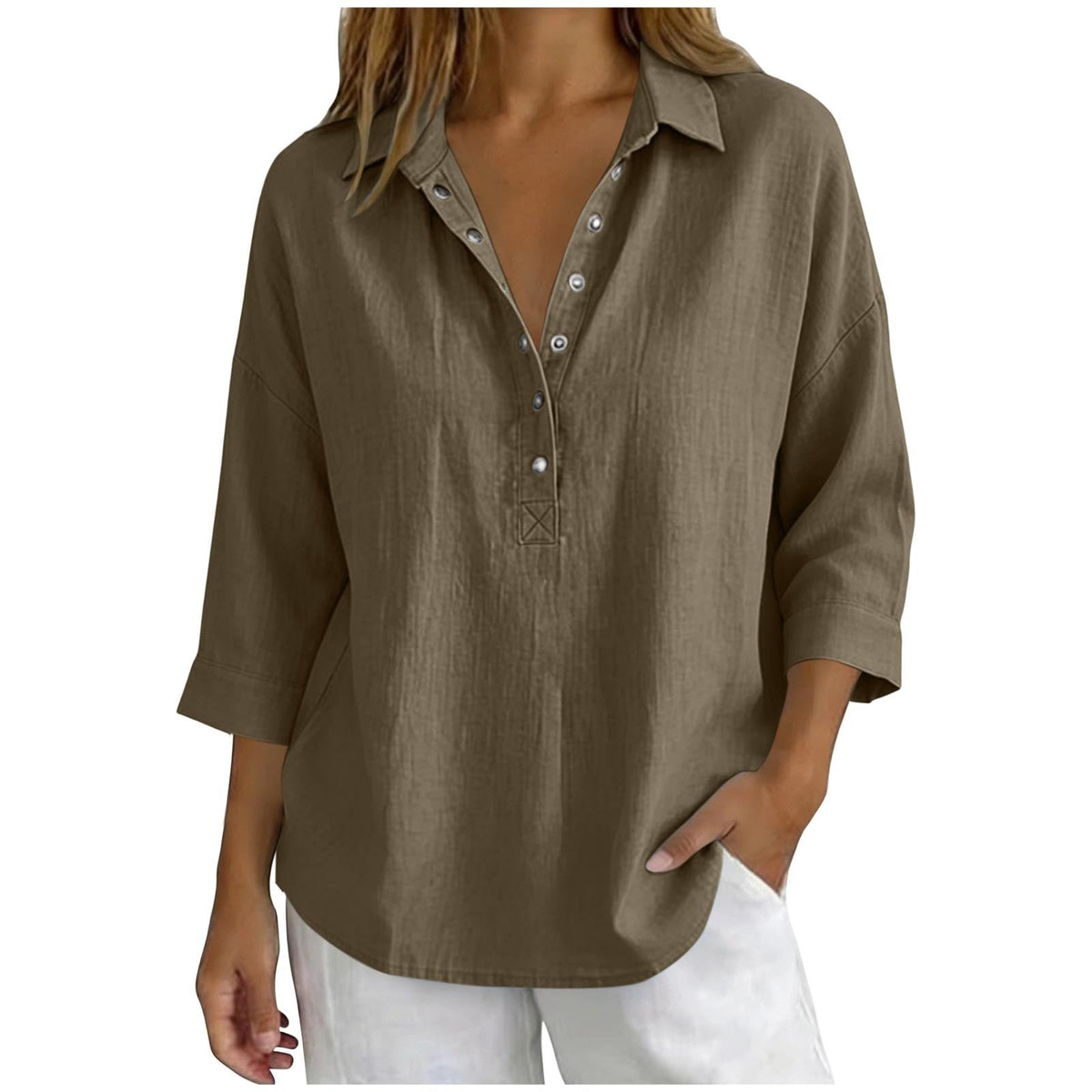 Casual Three-Quarter-Sleeve Shirt