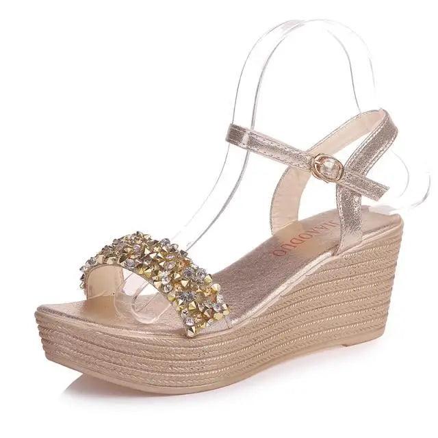 Studded Detail Luxury Shine Design Shoes