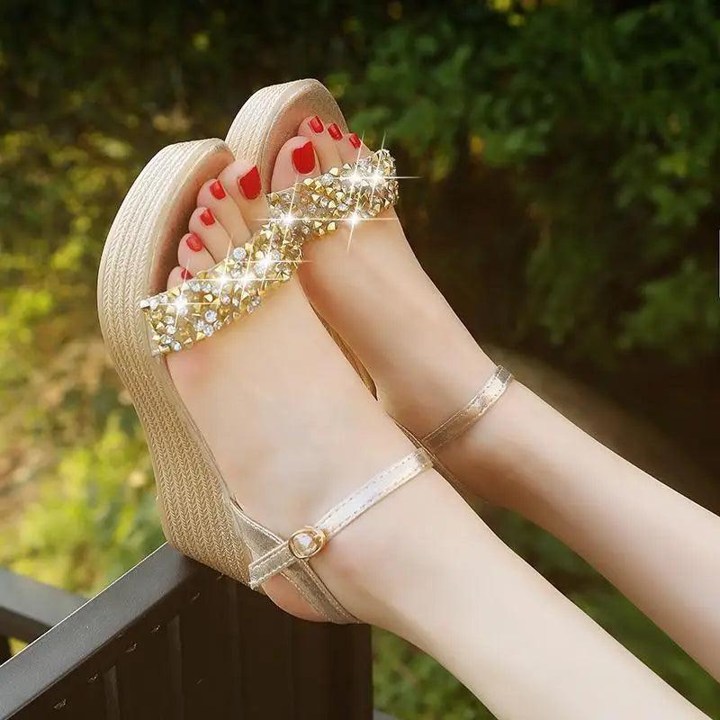Studded Detail Luxury Shine Design Shoes