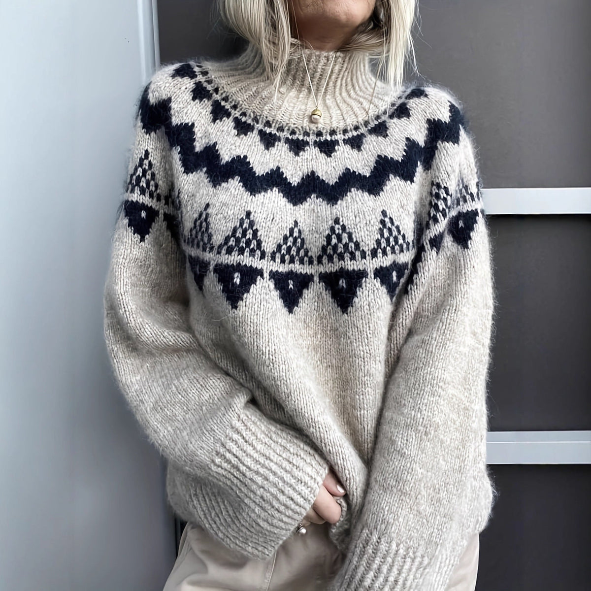 Pullover Knitted Jacquard Sweater