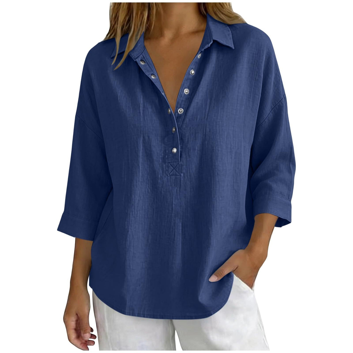 Casual Three-Quarter-Sleeve Shirt