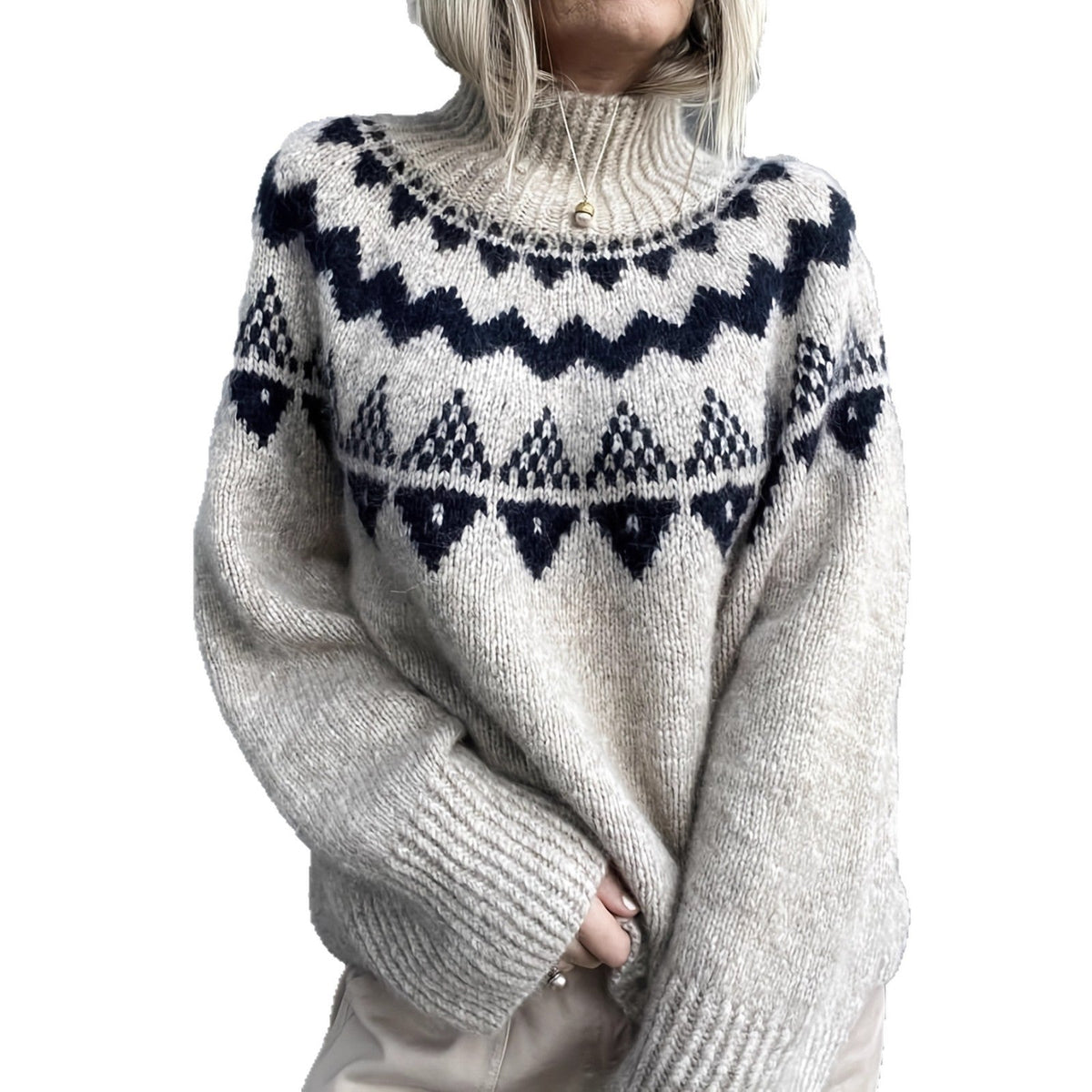 Pullover Knitted Jacquard Sweater