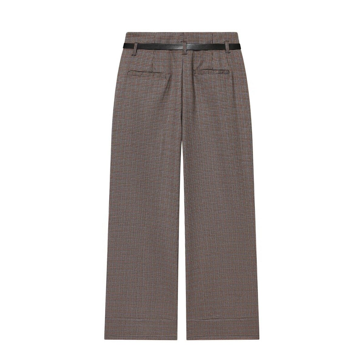 High-waisted Straight-leg Pants With A Belt