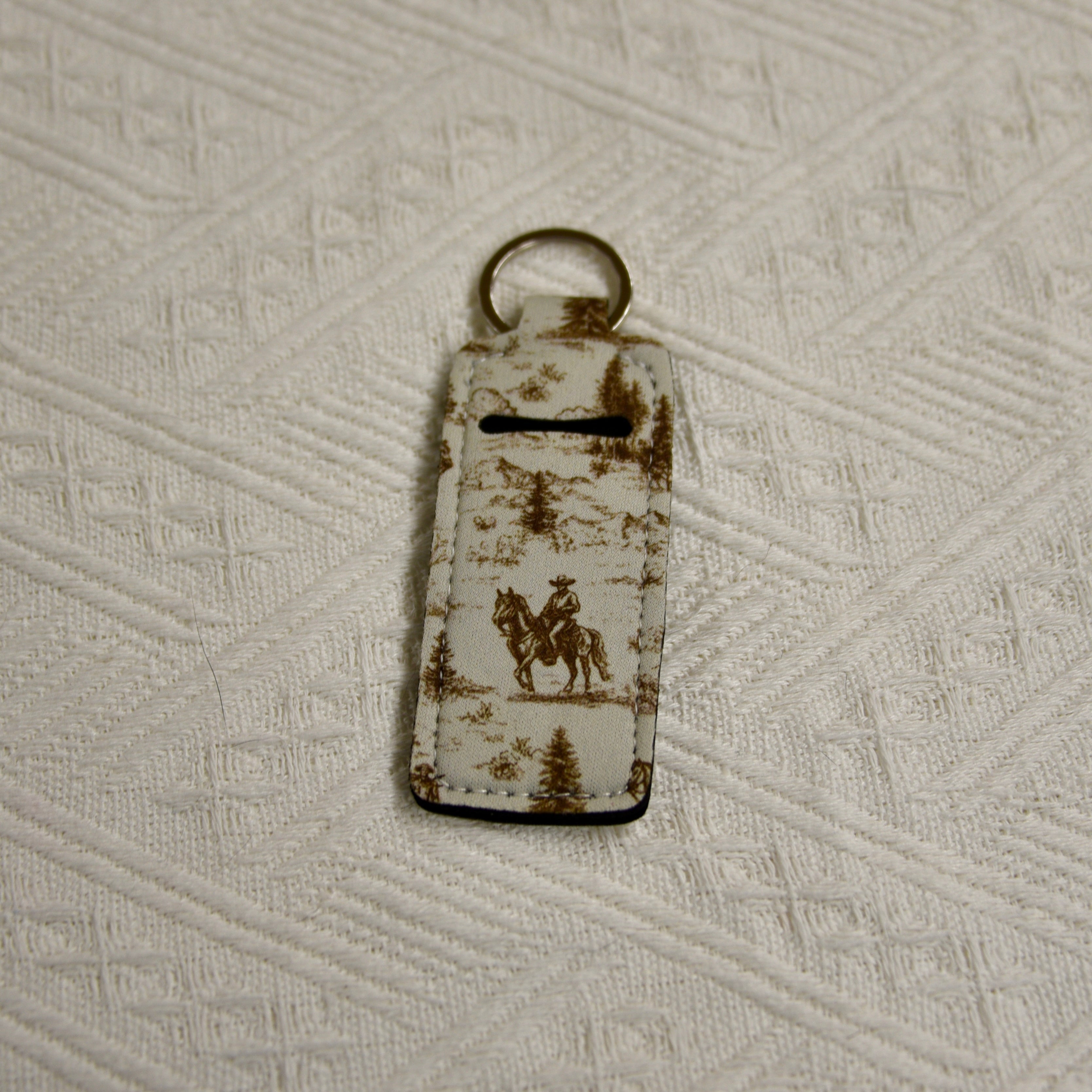 Chapstick Holder Keychain – Cow Print