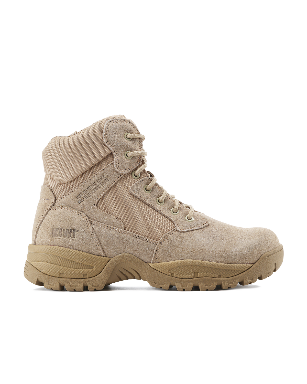 Kiwi Rugged Sand Suede Mid-Cut 6" Composite Toe Zipped Water Resistant Tactical Boots