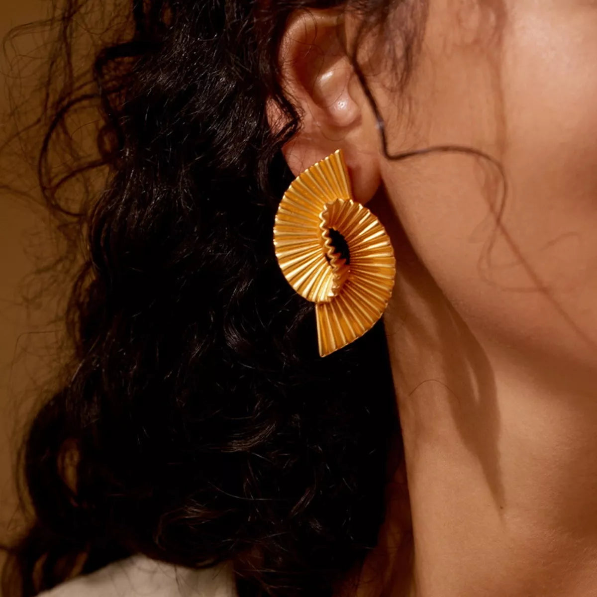 18K Gold-Plated Copper Spiral Earrings