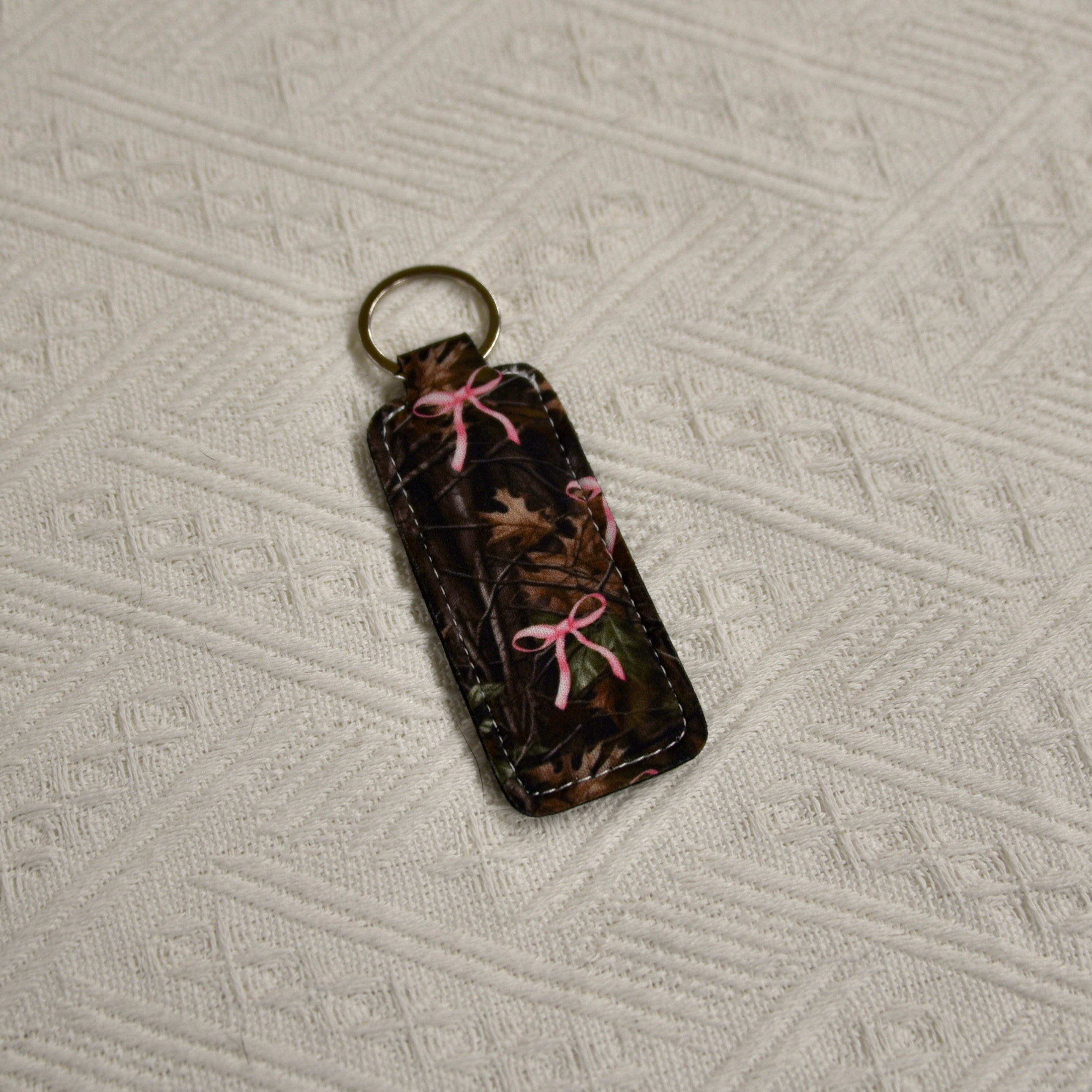 Chapstick Holder Keychain – Cow Print