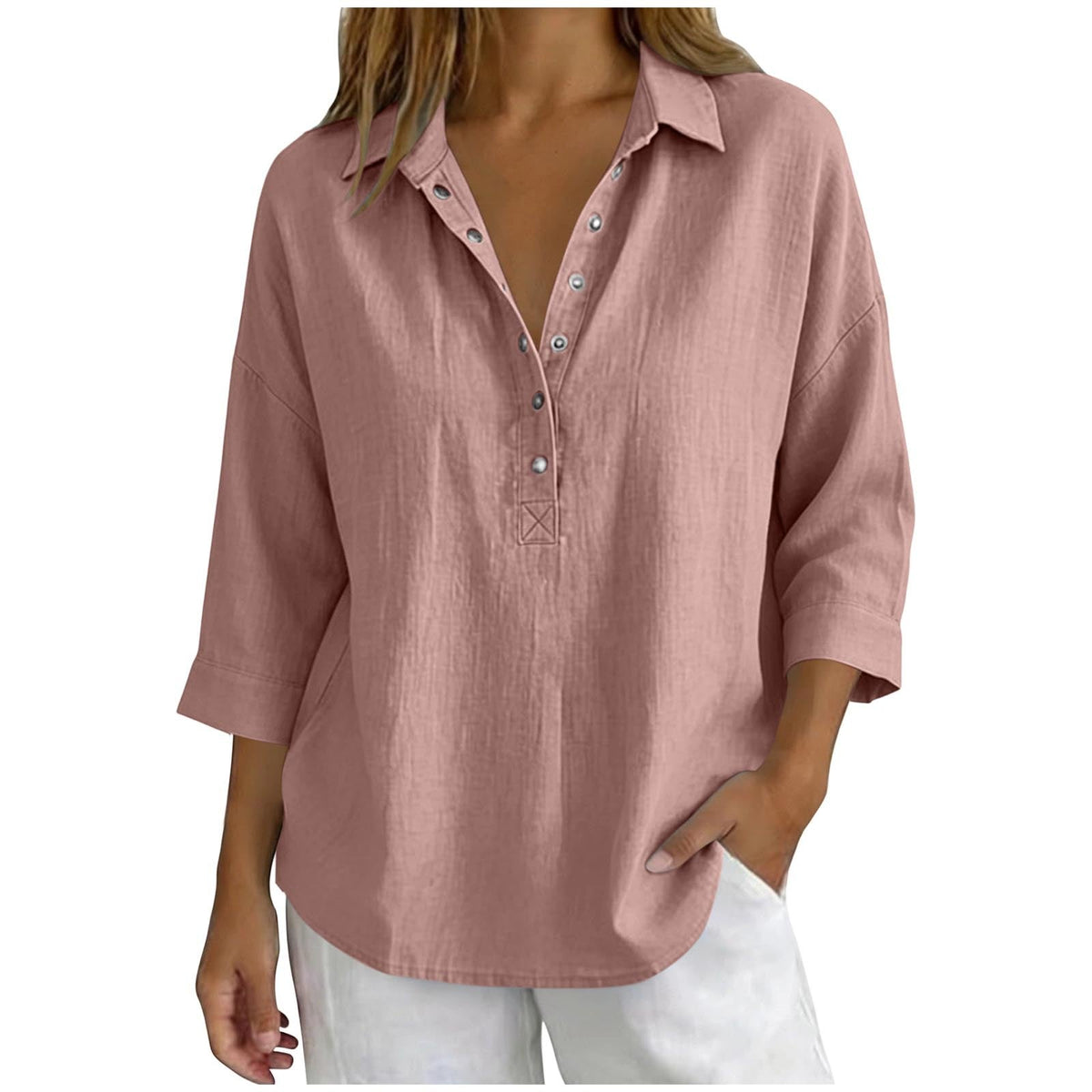 Casual Three-Quarter-Sleeve Shirt