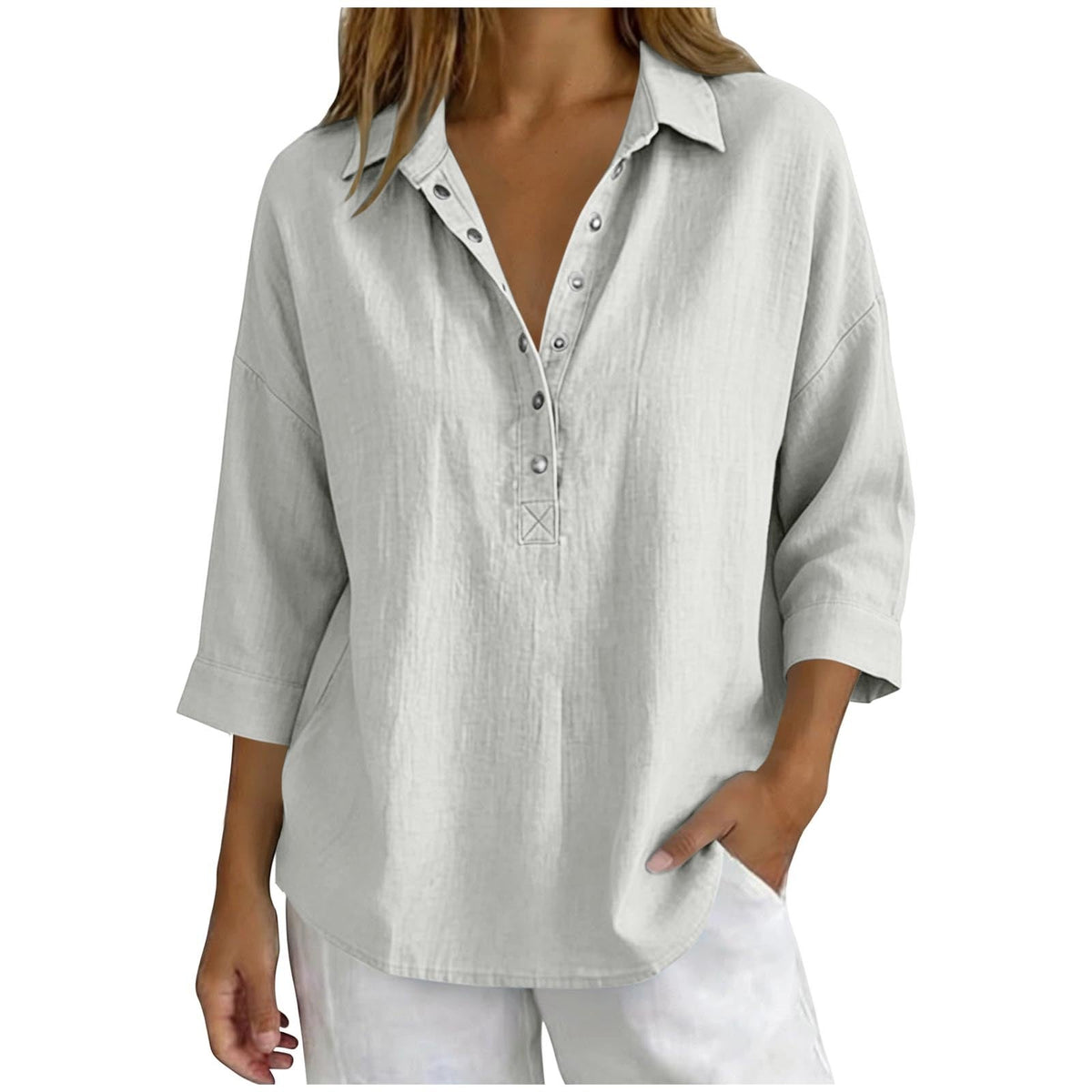 Casual Three-Quarter-Sleeve Shirt