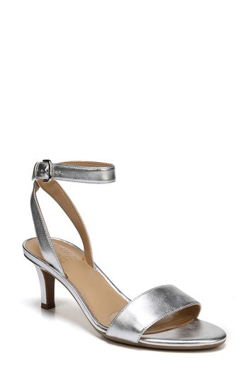 Naturalizer  Ankle Strap, Soft Silver Leather Sandals