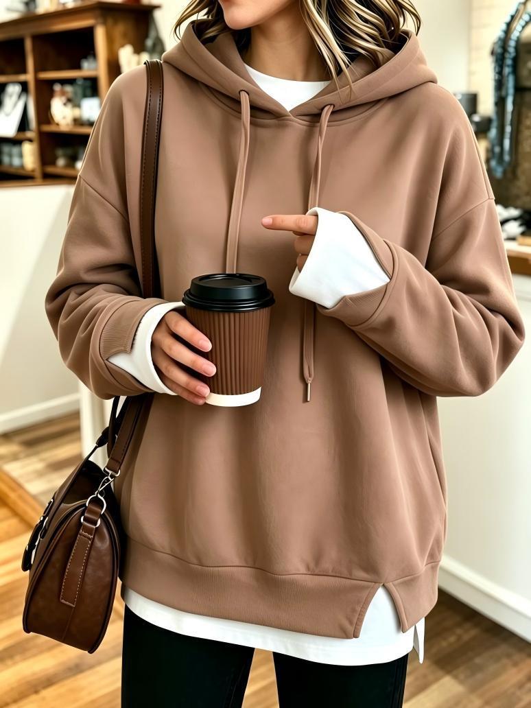 Faux Two-piece Hooded Sweatshirt