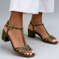 T-Strap High Heel Buckle Sandals