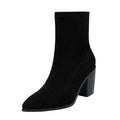 Autumn Modern Boots Faux Suede Mid-calf  Slip-on Pointed Toe Short Boots