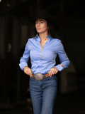 Blue Chambray Women's Western Shirt