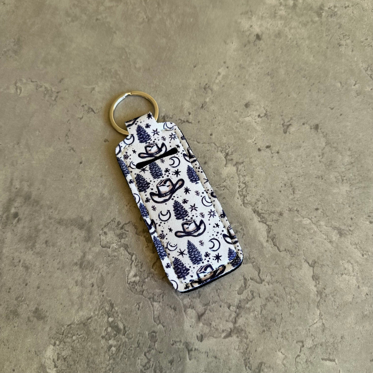 Chapstick Holder Keychain – Cow Print