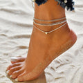 Gold Metal Anklets Double Layers