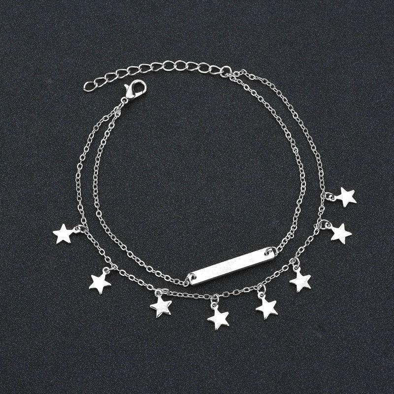 Gold Metal Anklets Double Layers