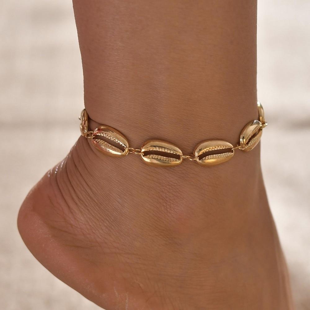 Gold Metal Anklets Double Layers