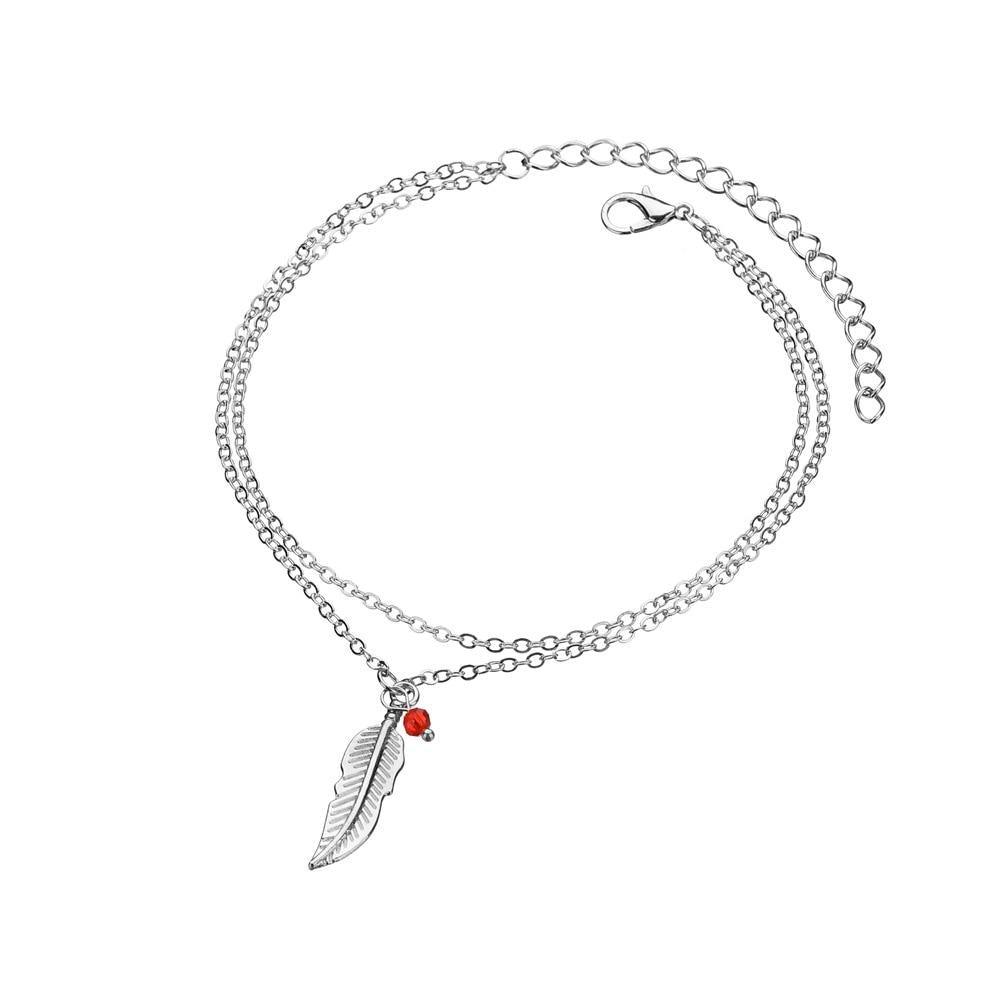 Gold Metal Anklets Double Layers