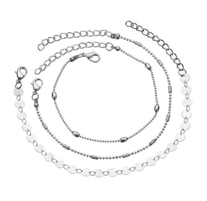 Gold Metal Anklets Double Layers