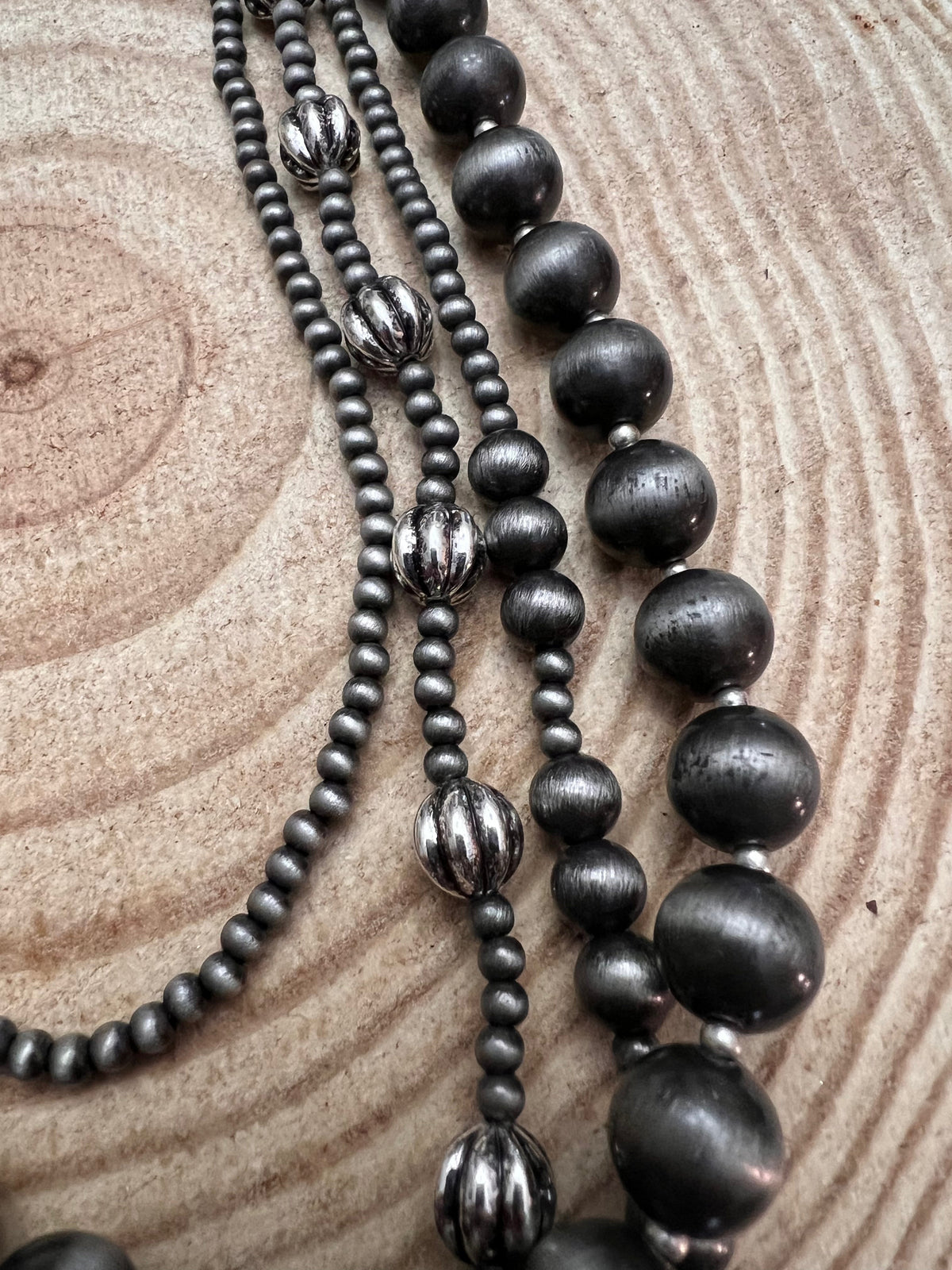 Faux Sterling Pearl Layered Necklace Set