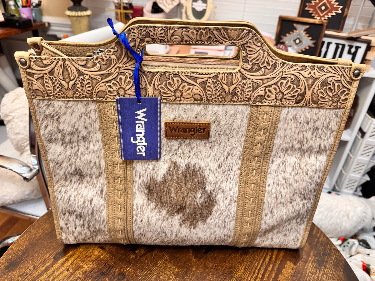 Wrangler Genuine Cowhide  Large Tote/Crossbody