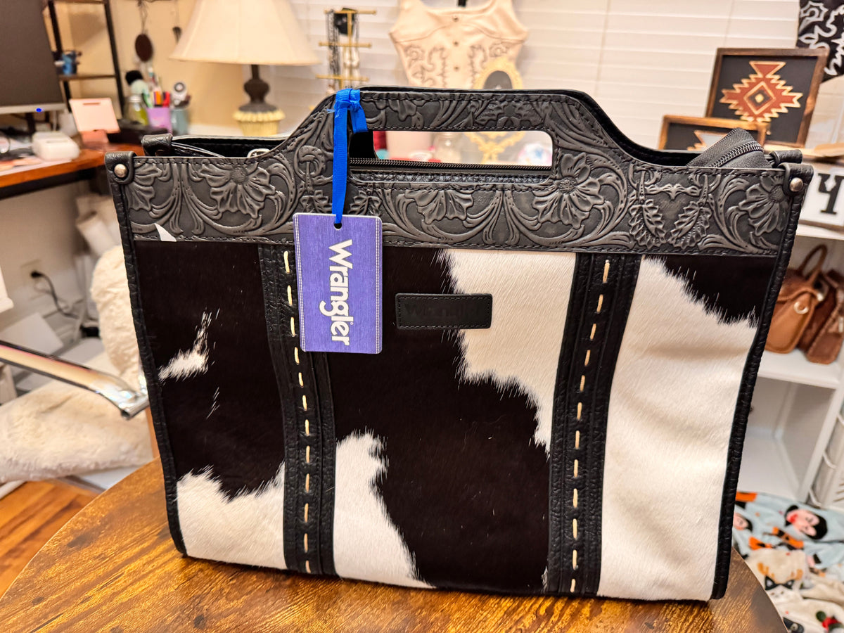 Wrangler Genuine Cowhide  Large Tote/Crossbody