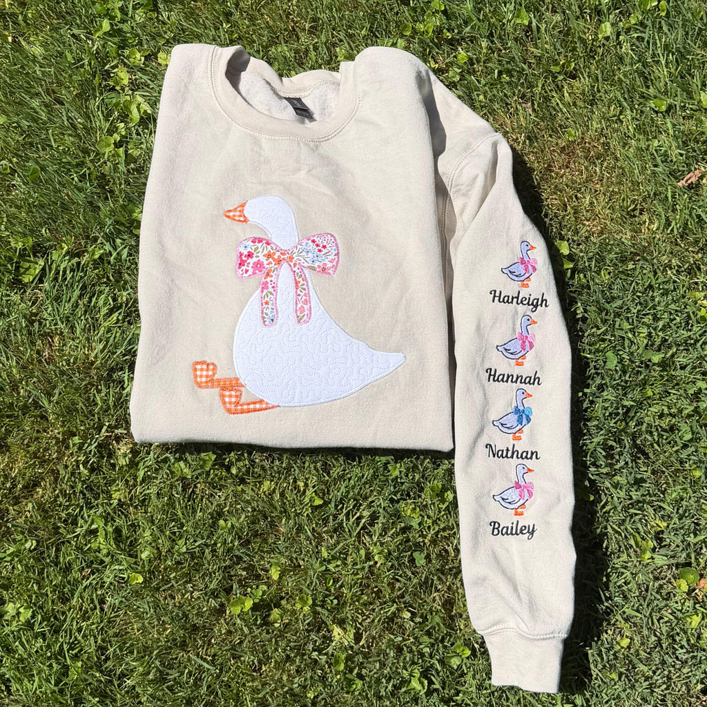 Silly Goose Quilted Applique Embroidered Mama Shirt