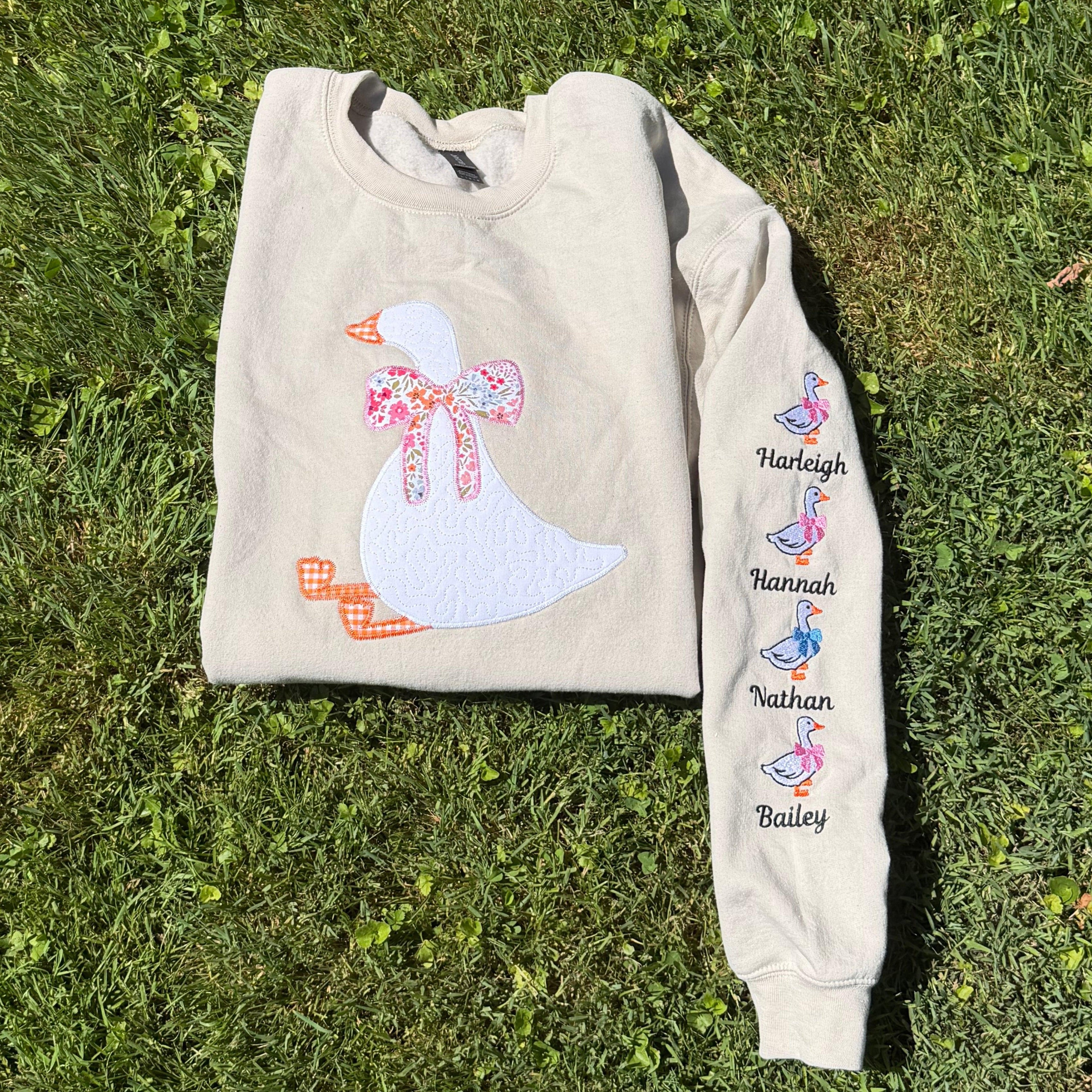 Silly Goose Quilted Applique Embroidered Mama Shirt