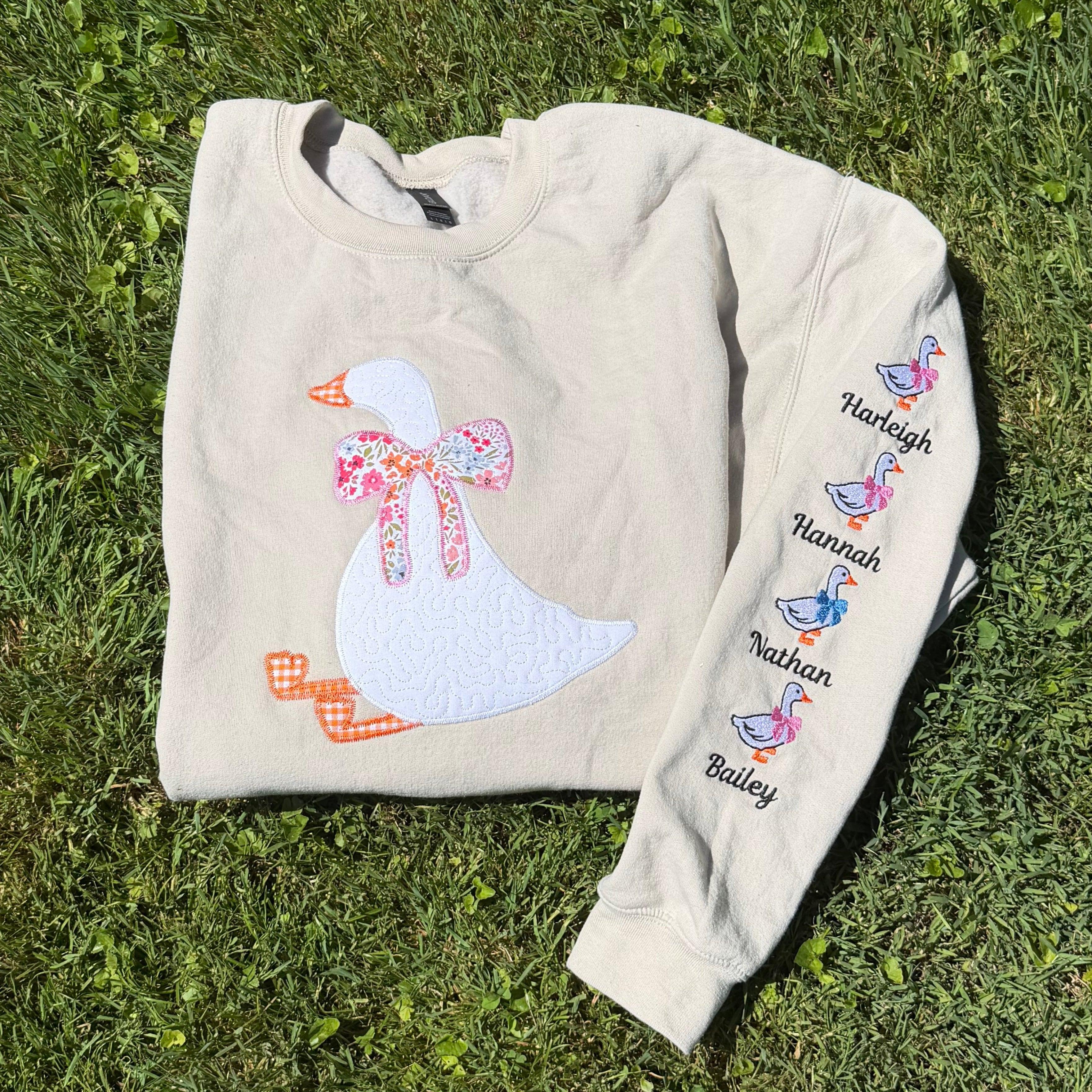 Silly Goose Quilted Applique Embroidered Mama Shirt
