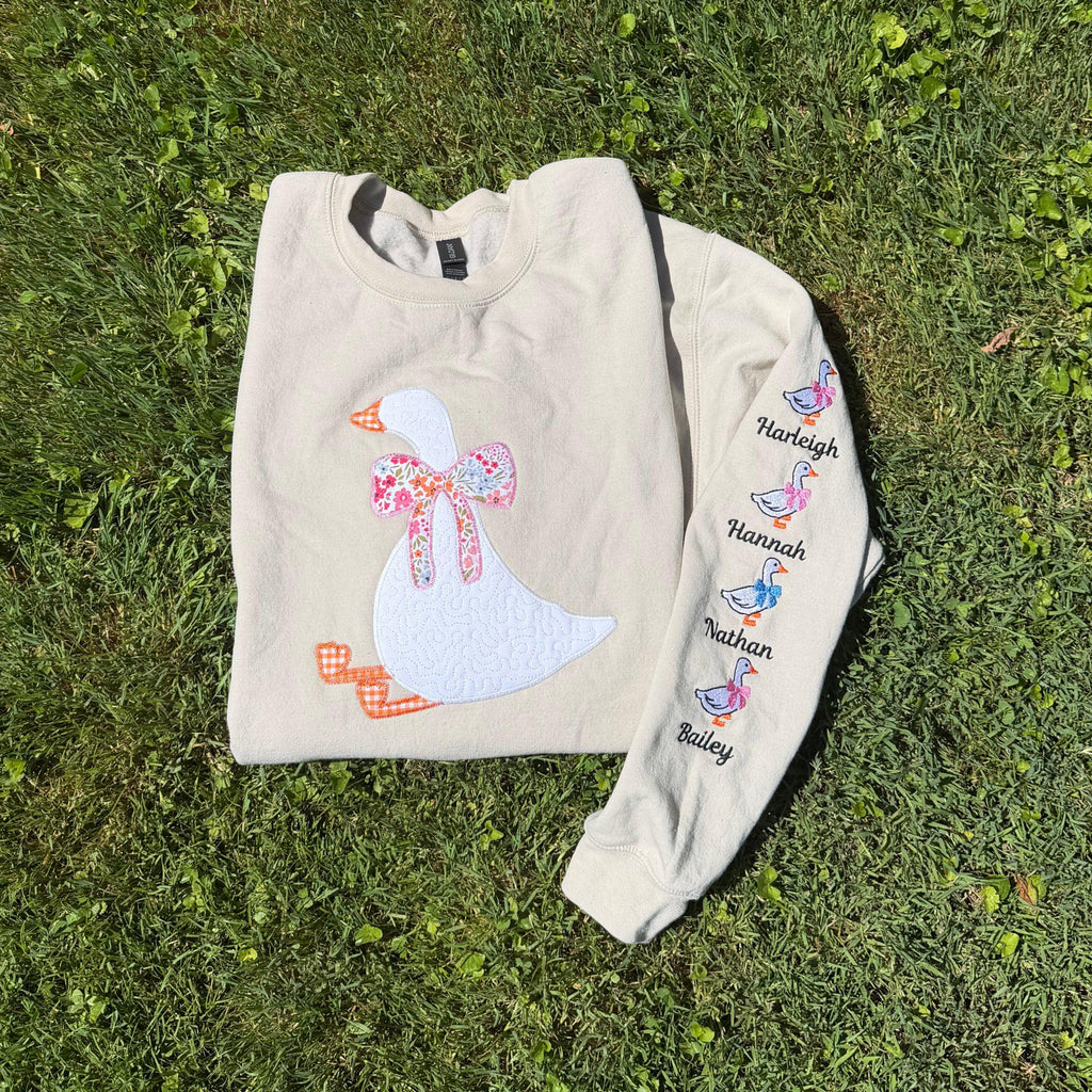 Silly Goose Quilted Applique Embroidered Mama Shirt
