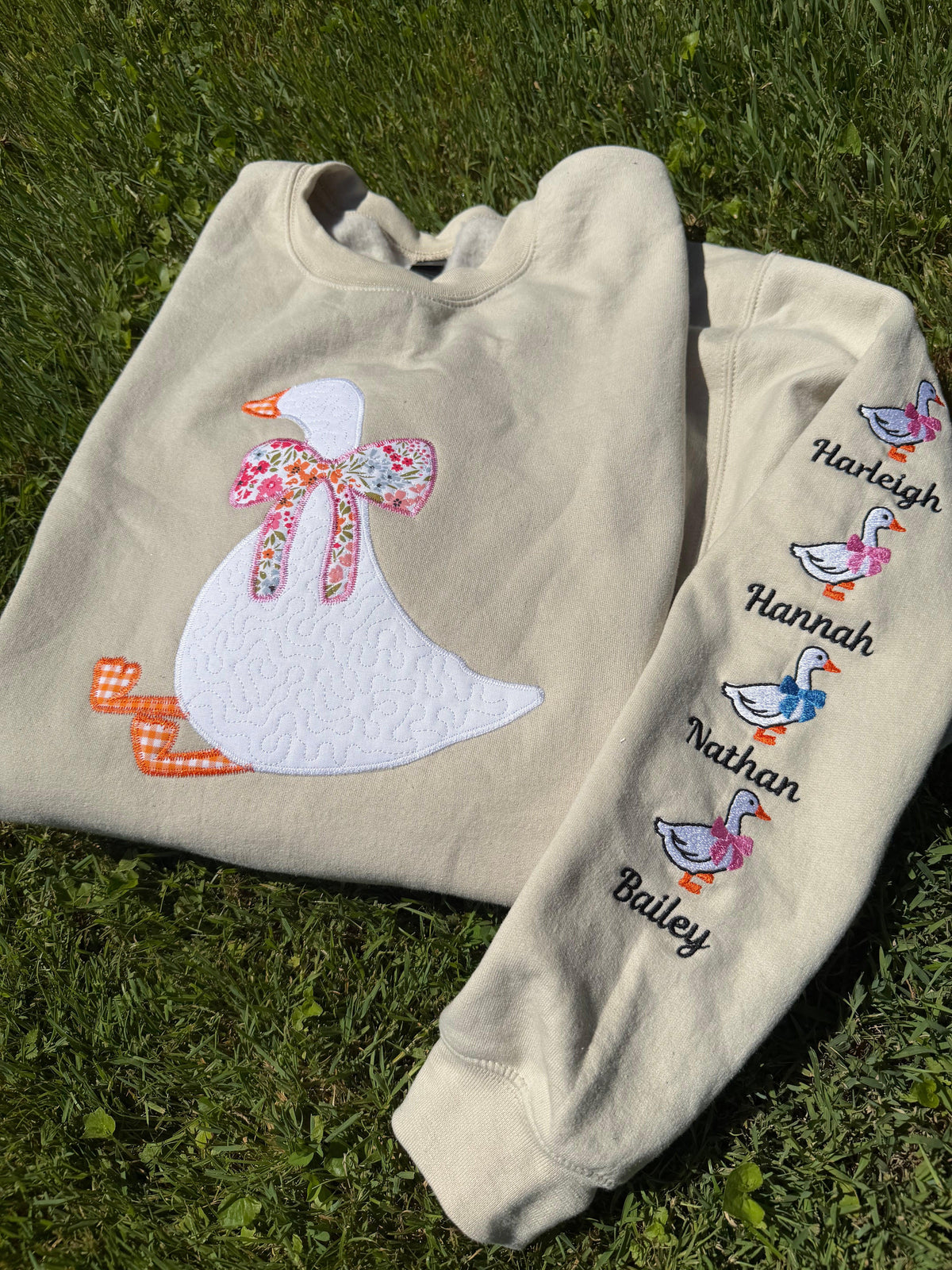 Silly Goose Quilted Applique Embroidered Mama Shirt