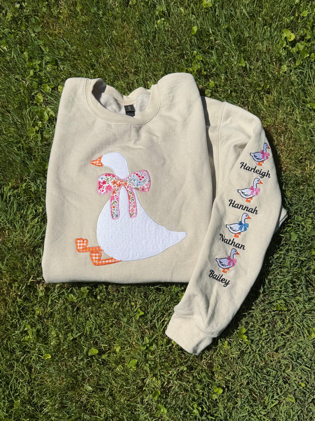 Silly Goose Quilted Applique Embroidered Mama Shirt