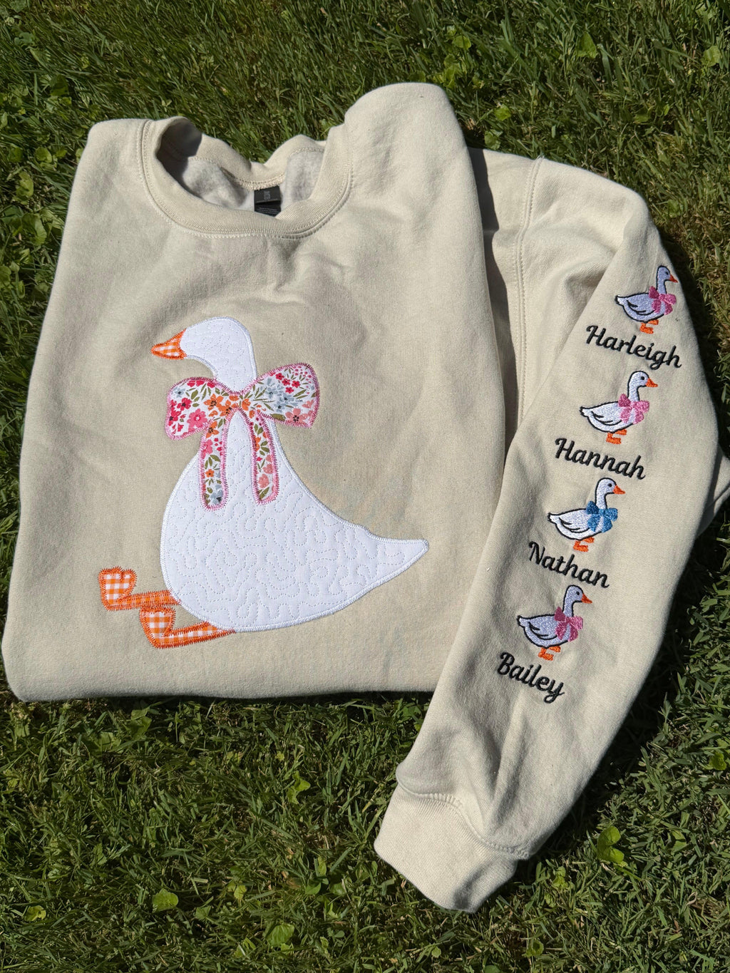 Silly Goose Quilted Applique Embroidered Mama Shirt