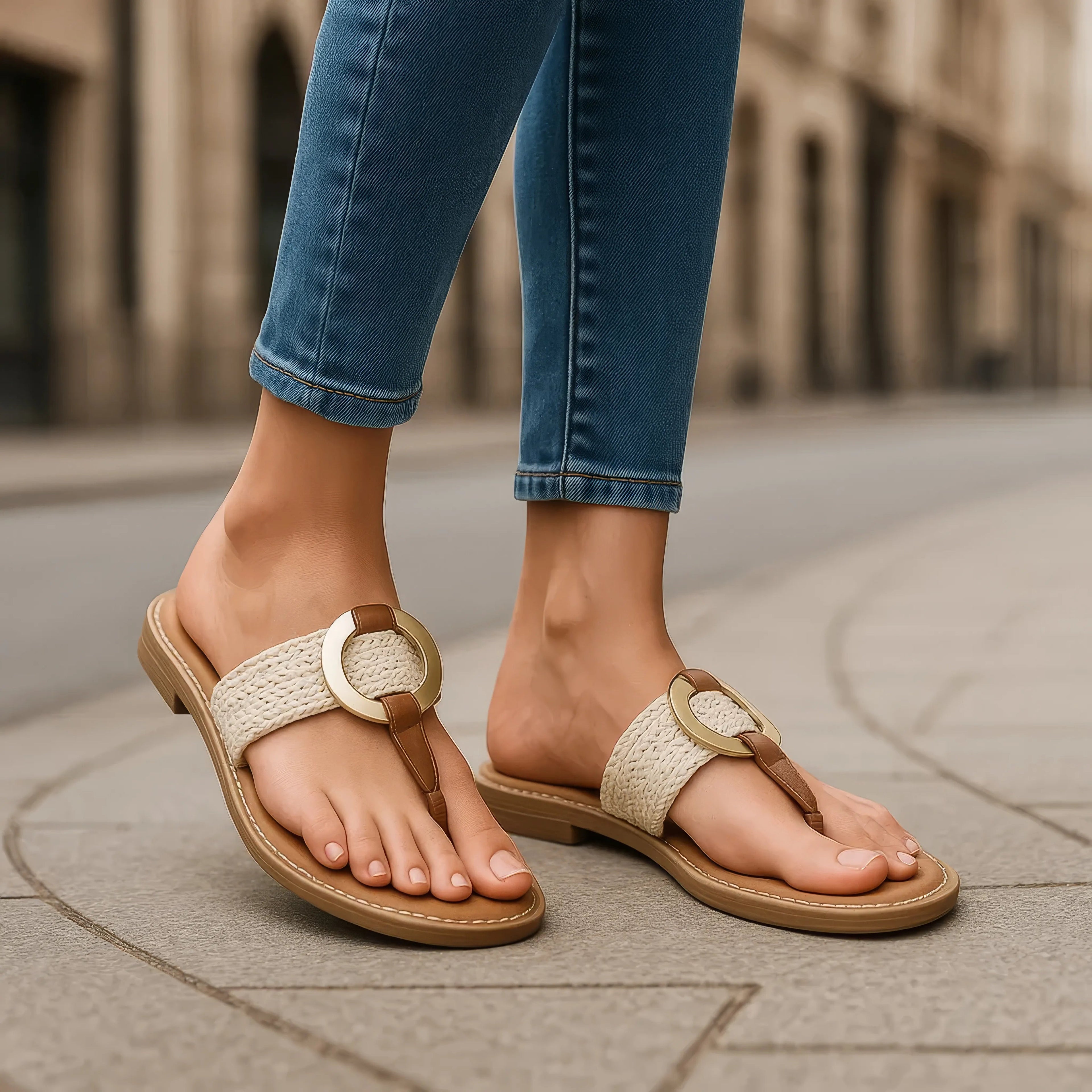 Women's Jovie Natural Thong Flat Sandals