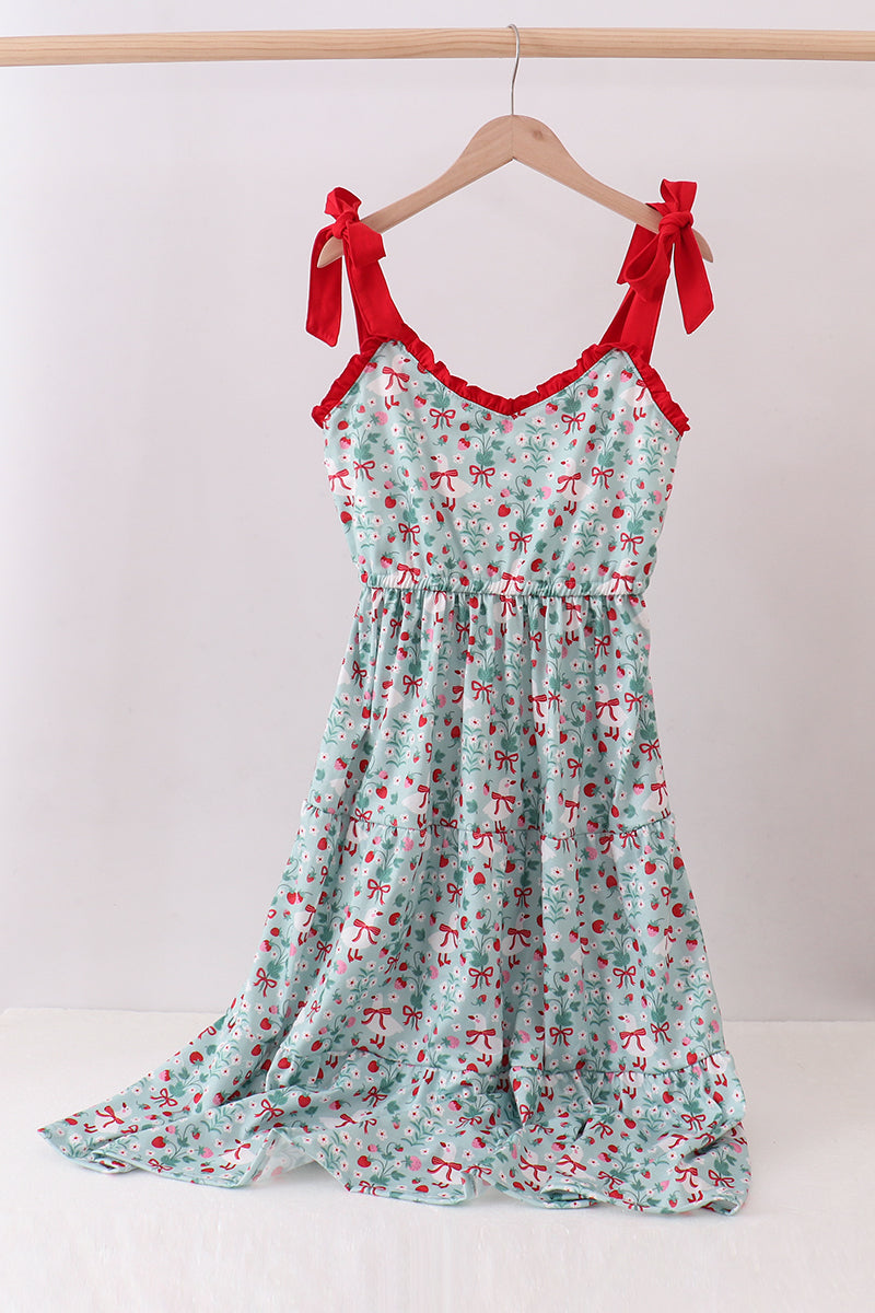 Starwberry goose print dress