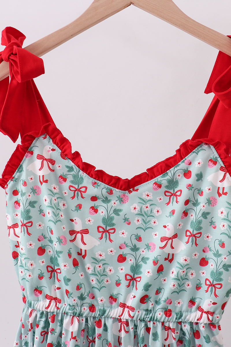 Starwberry goose print dress