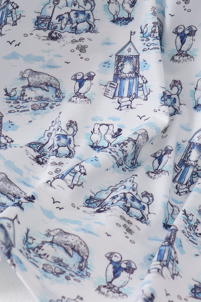 Blue Beach Smocked Dress
