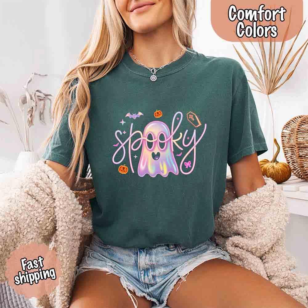 Neon Spooky Ghost T-Shirt