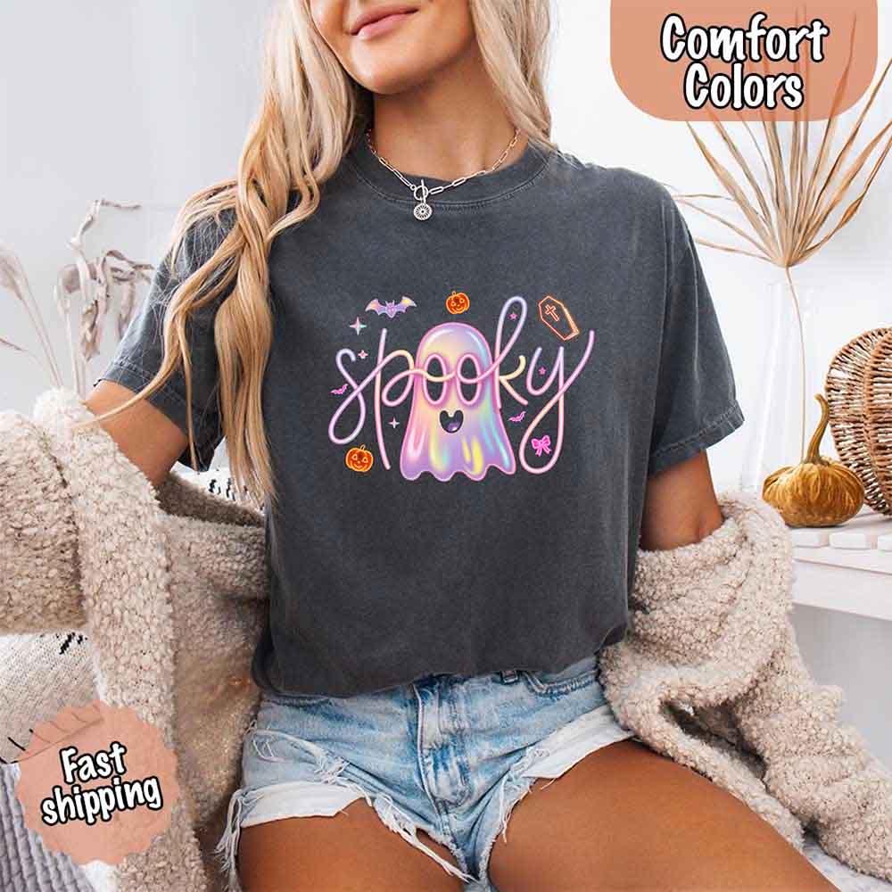 Neon Spooky Ghost T-Shirt