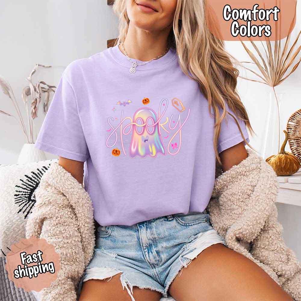 Neon Spooky Ghost T-Shirt