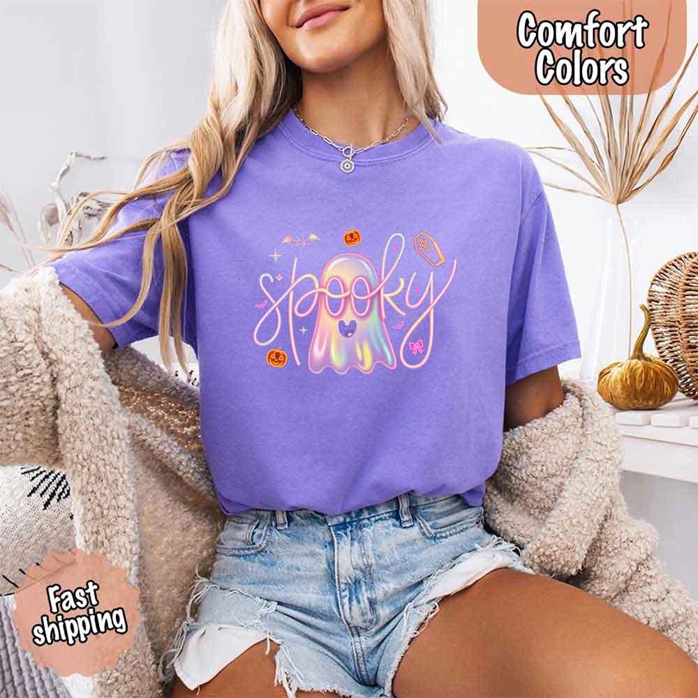 Neon Spooky Ghost T-Shirt