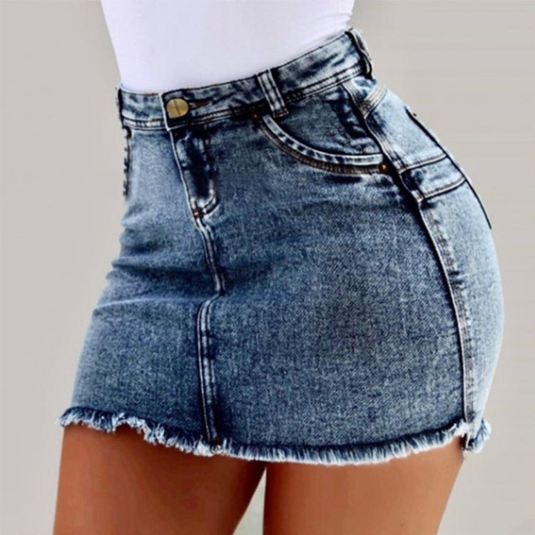 Frayed Raw Hem Ripped Jeans Shorts