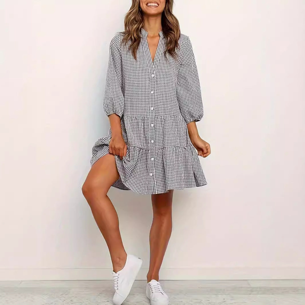 Loose plaid dress