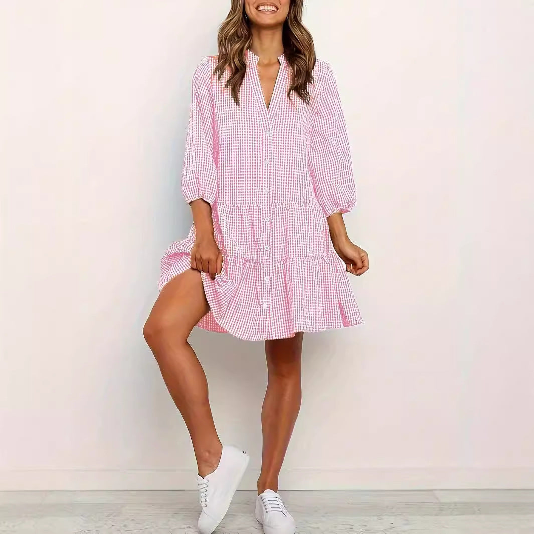 Loose plaid dress