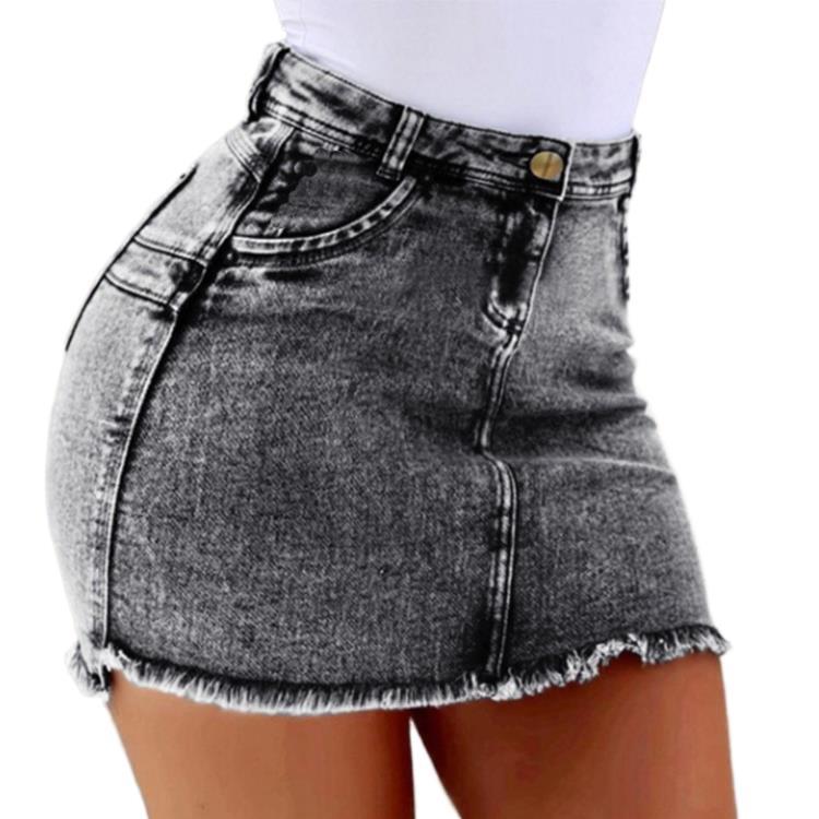 Frayed Raw Hem Ripped Jeans Shorts