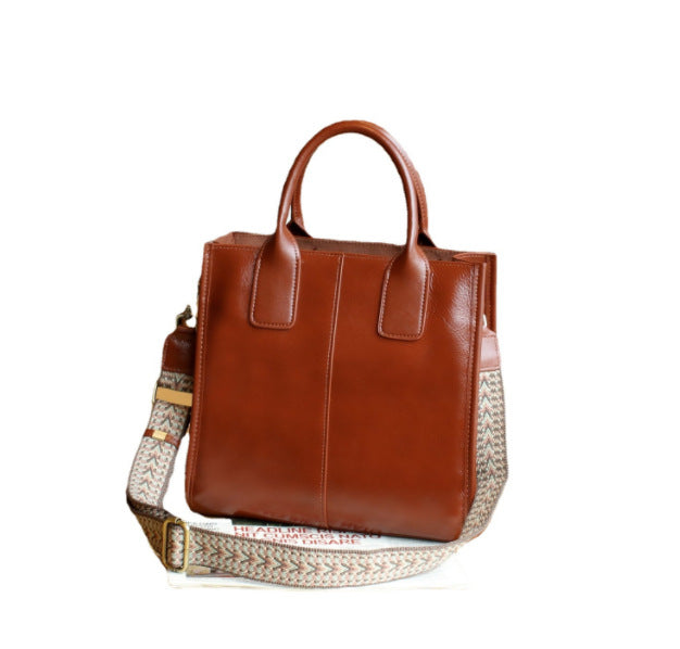 Vintage Vegetable Tanned Cowhide Large Capacity Handbags