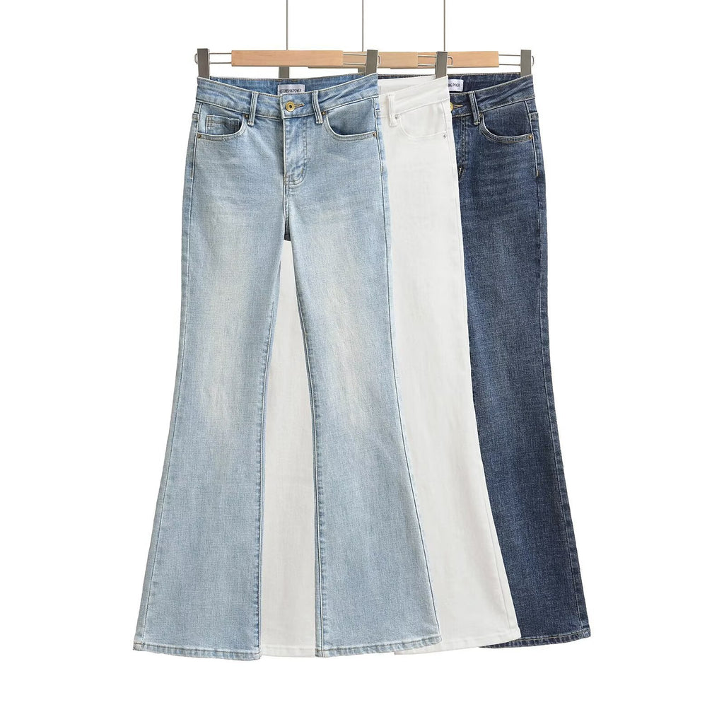 High Waist Slim Fit Bootcut Jeans